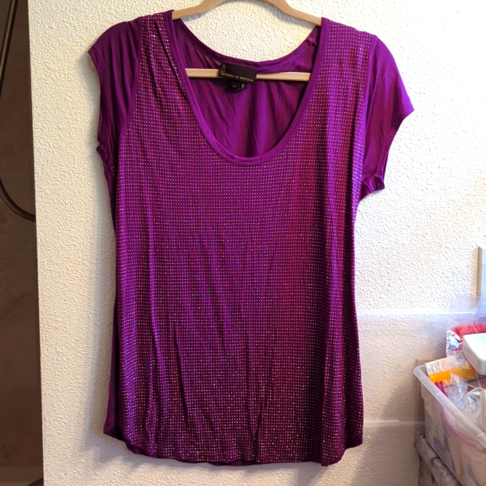 Purple studded sparkle tee Jeans by Buffalo L